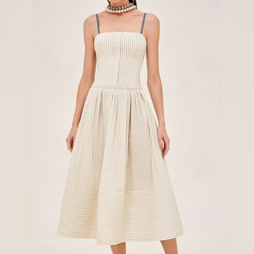 ALEXIS Palmi Midi Dress Stripe- Size Medium